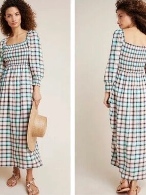 Anthropologie Maeve Cerie Smocked Dress - Size XS - Like new!